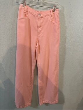 XiRENA Peach-Pink Cropped Straight Jeans